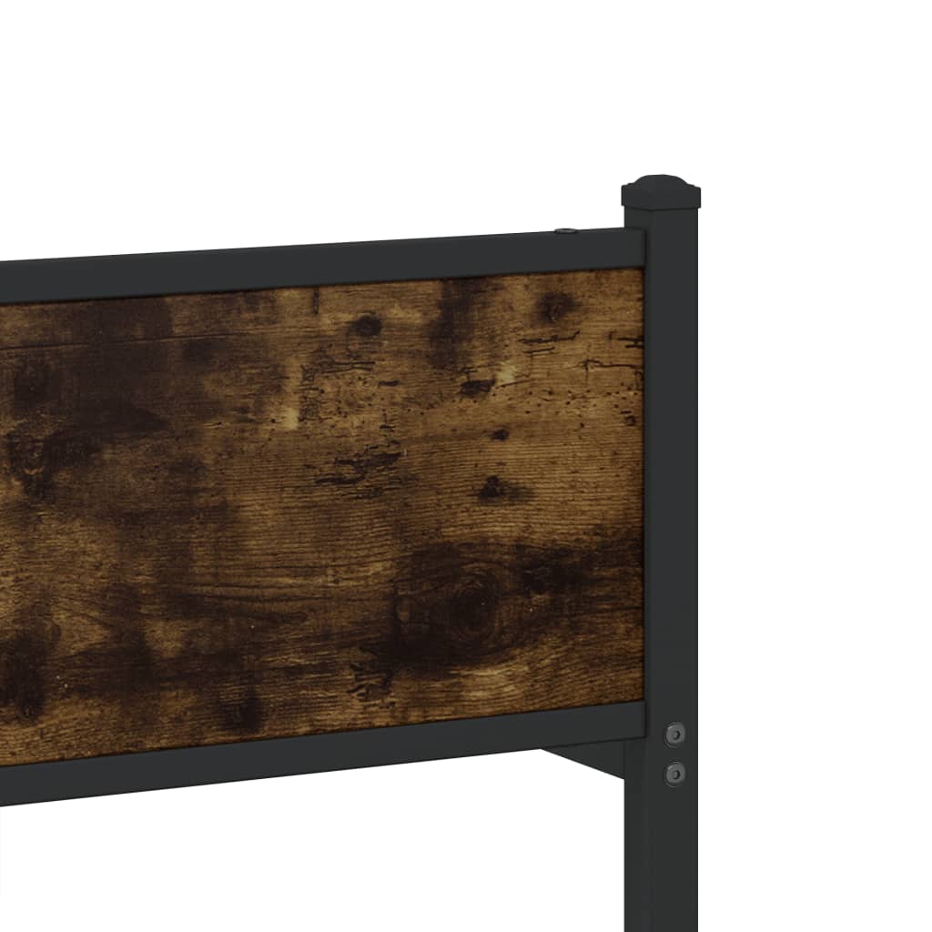Sengeramme i metall uten madrass røkt eik 193x203 cm