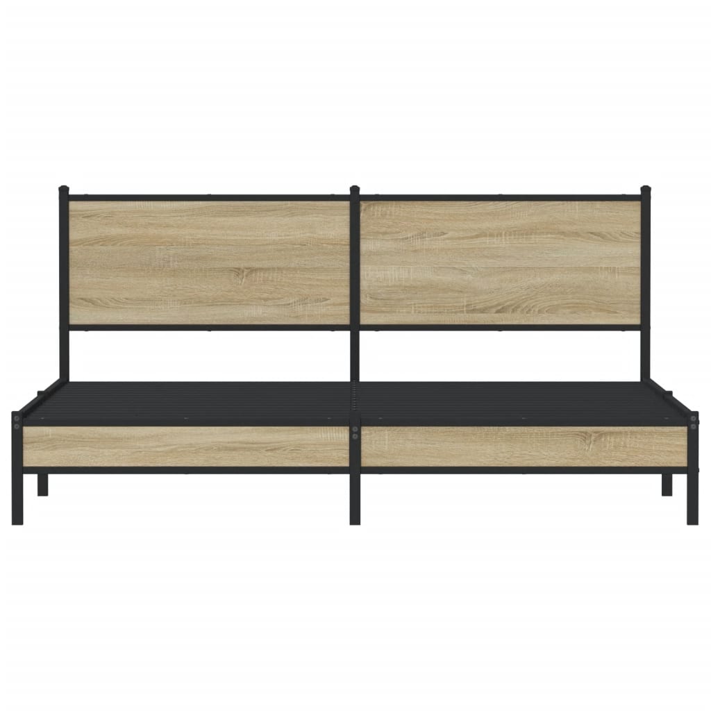 Sengeramme i metall uten madrass sonoma eik 180x200 cm