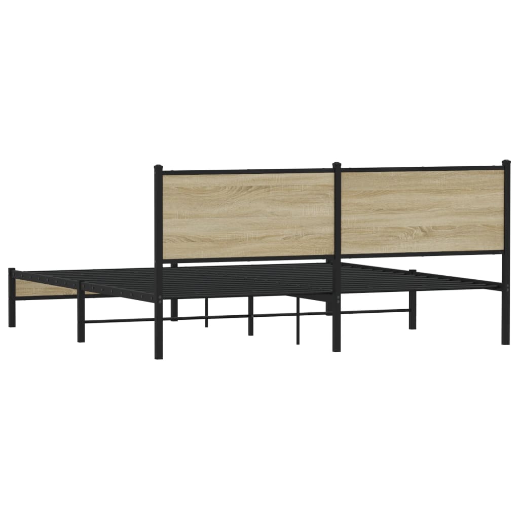 Sengeramme i metall uten madrass sonoma eik 180x200 cm