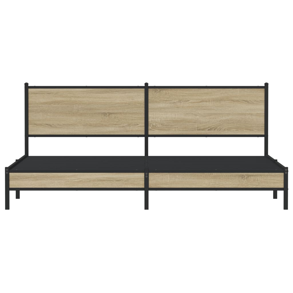Sengeramme i metall uten madrass sonoma eik 193x203 cm