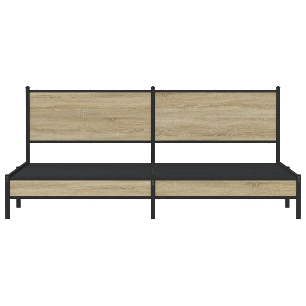 Sengeramme i metall uten madrass sonoma eik 200x200 cm