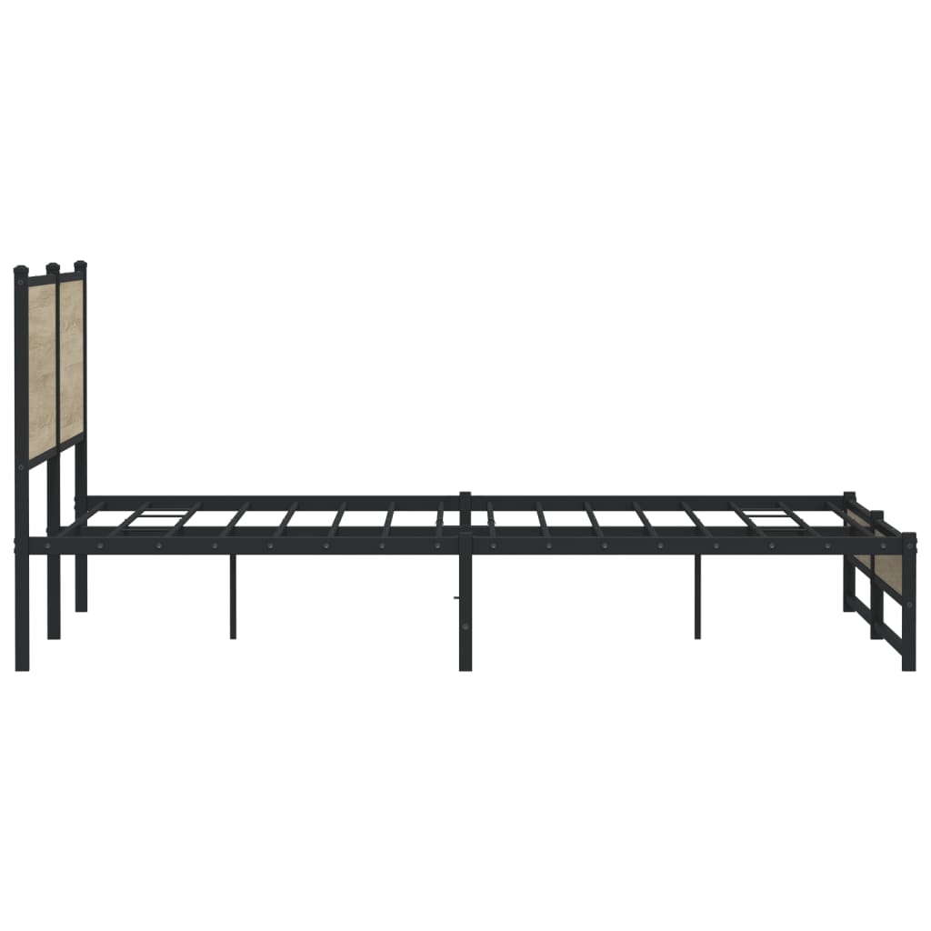 Sengeramme i metall uten madrass sonoma eik 180x200 cm