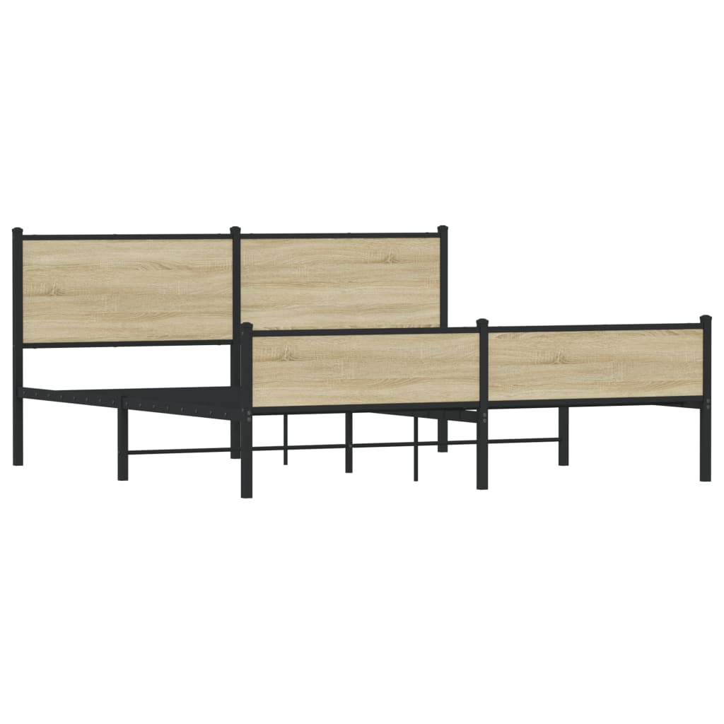 Sengeramme i metall uten madrass sonoma eik 160x200 cm