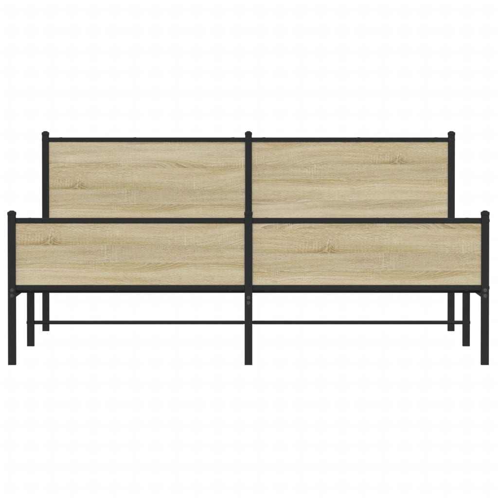 Sengeramme i metall uten madrass sonoma eik 160x200 cm