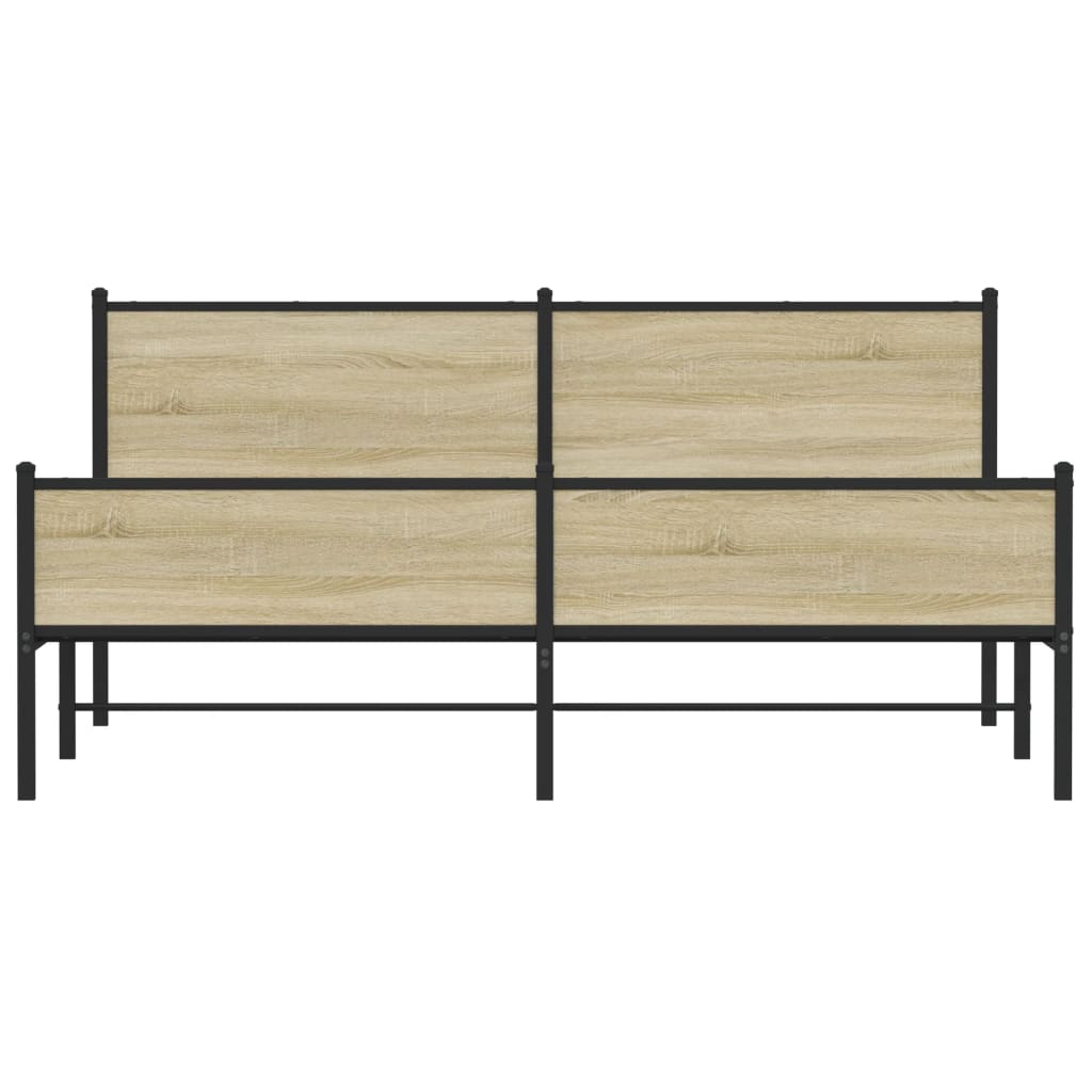 Sengeramme i metall uten madrass sonoma eik 180x200 cm