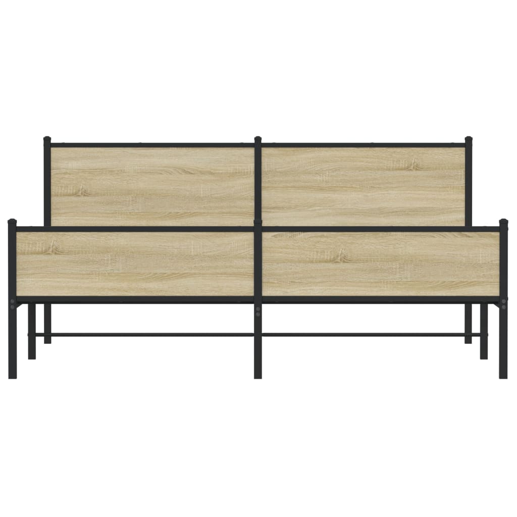 Sengeramme i metall uten madrass sonoma eik 183x213 cm