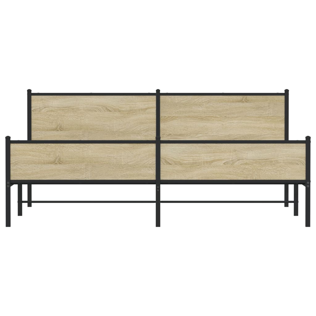 Sengeramme i metall uten madrass sonoma eik 193x203 cm