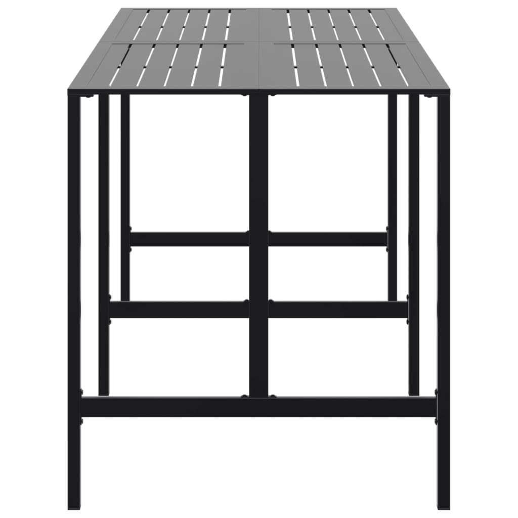 Barbord svart 200x100x110 cm pulverlakkert stål