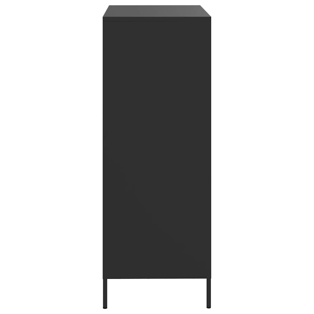 Highboard svart 68x39x101,5 cm stål