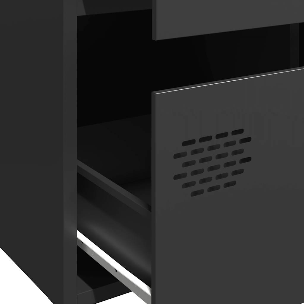Highboard svart 68x39x101,5 cm stål