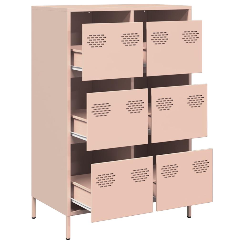 Highboard rosa 68x39x101,5 cm stål