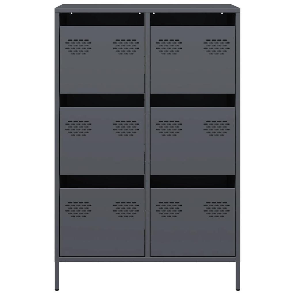 Highboard antrasitt 68x39x101,5 cm stål