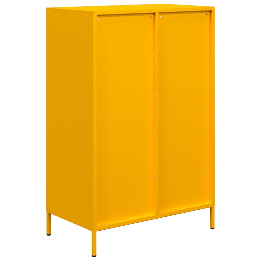 Highboard sennepsgul 68x39x101,5 cm stål