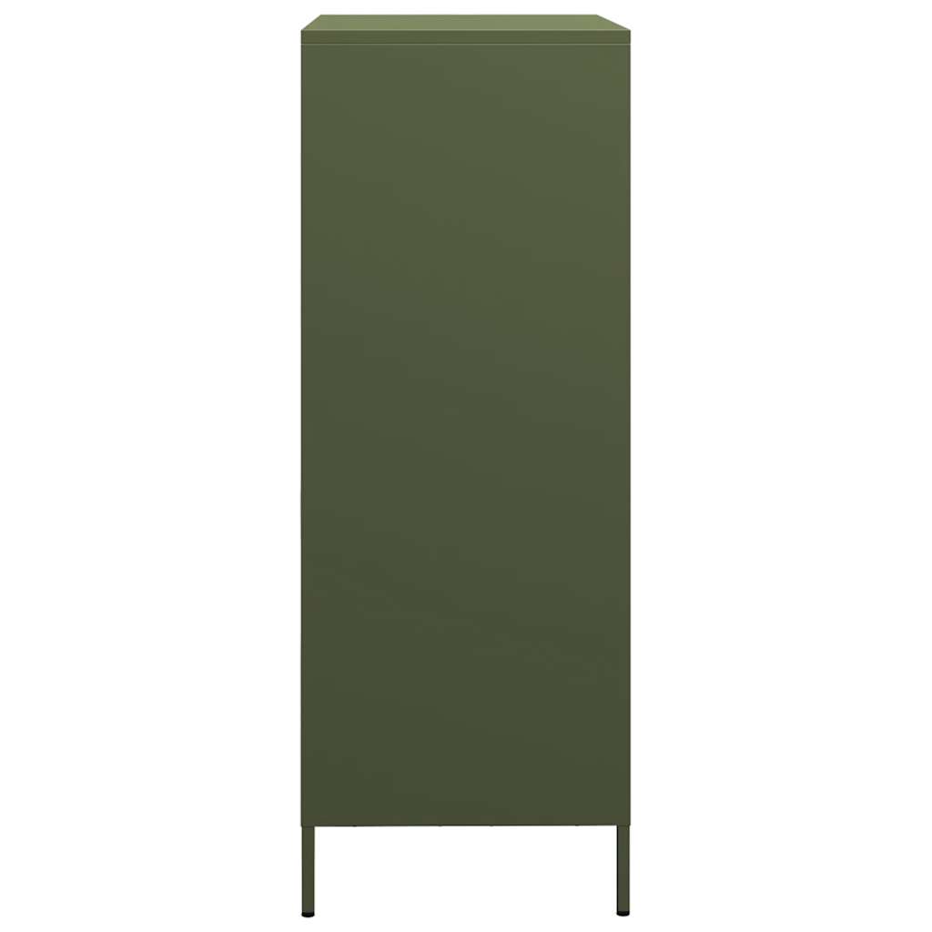 Highboard olivengrønn 68x39x101,5 cm stål