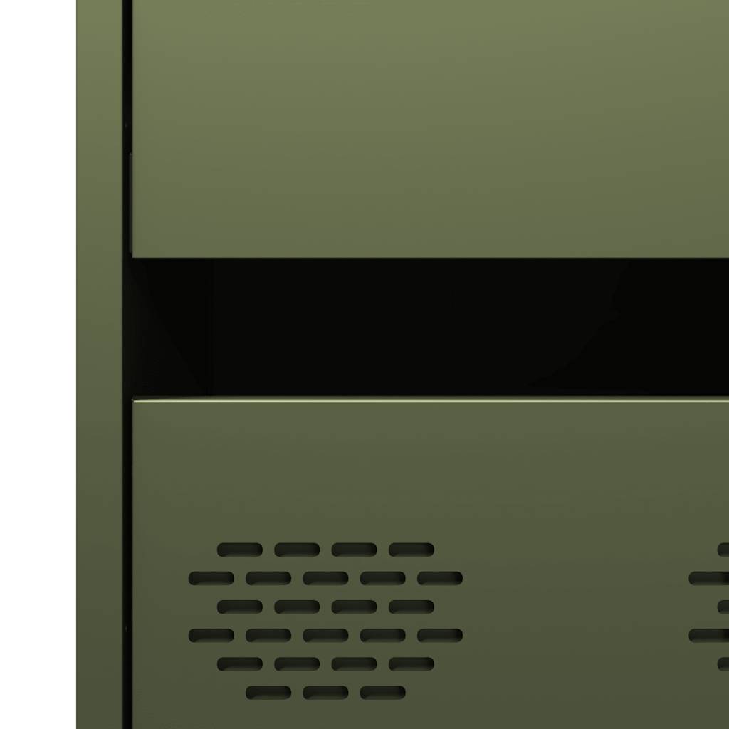 Highboard olivengrønn 68x39x101,5 cm stål