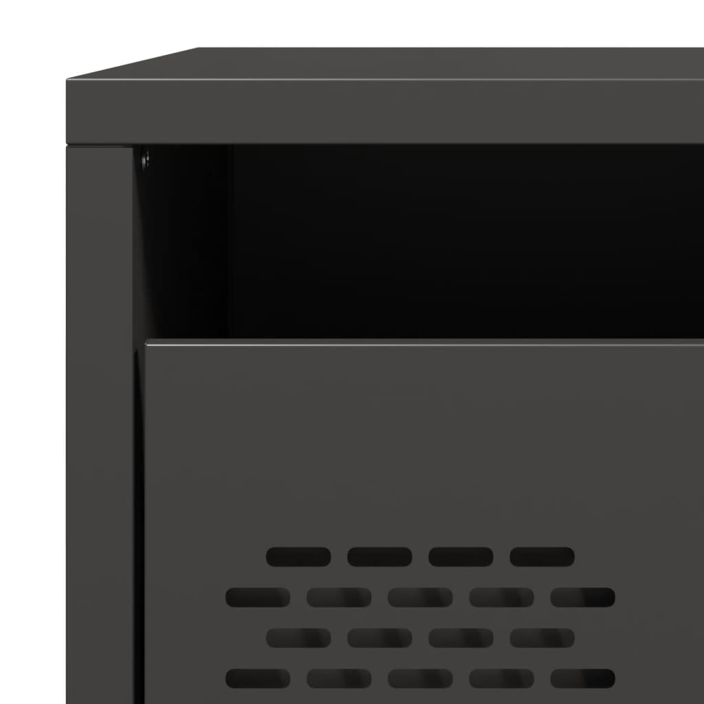 Nattbord 2 stk svart 35x39x43,5 cm stål