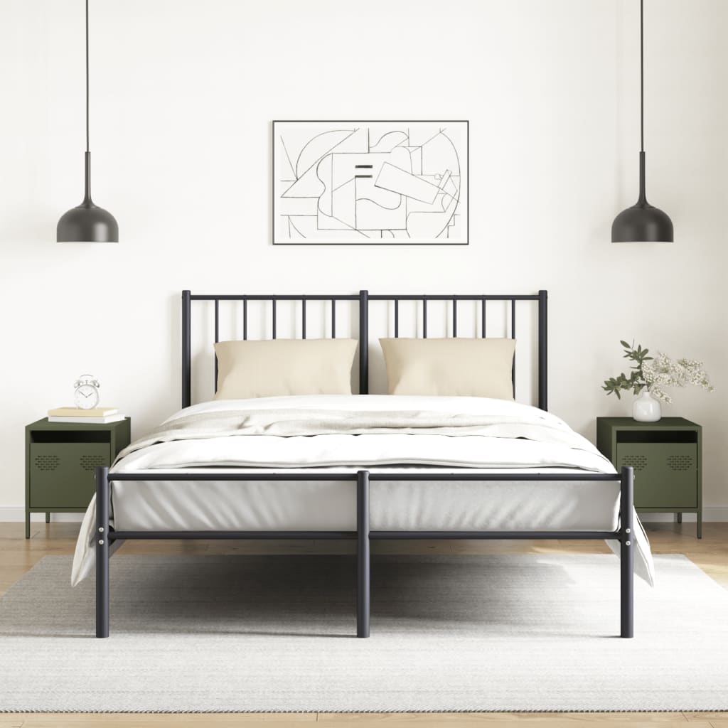 Nattbord 2 stk olivengrønn 35x39x43,5 cm stål