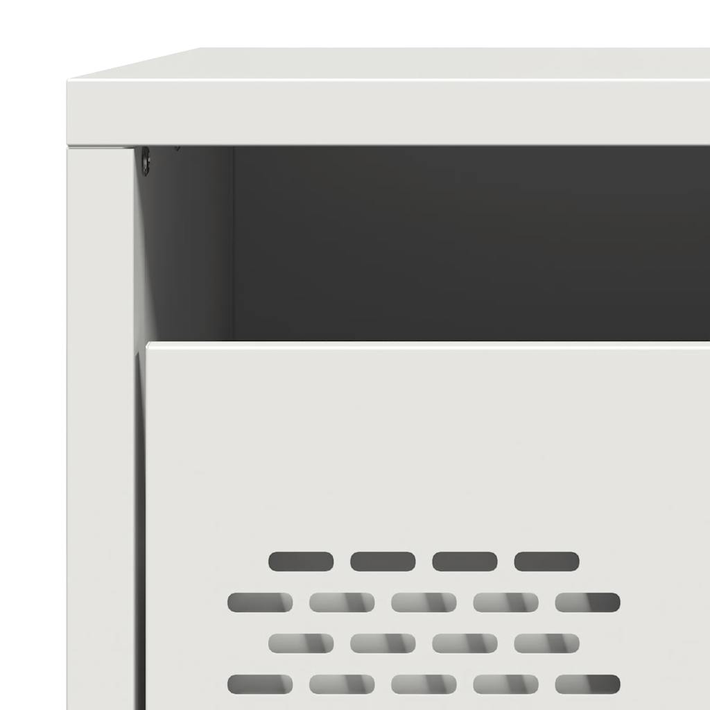 Nattbord 2 stk hvit 35x39x43,5 cm stål