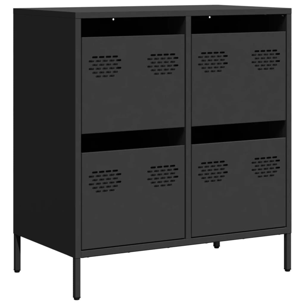 Oppbevaringskap svart 68x39x73,5 cm kaldvalset stål