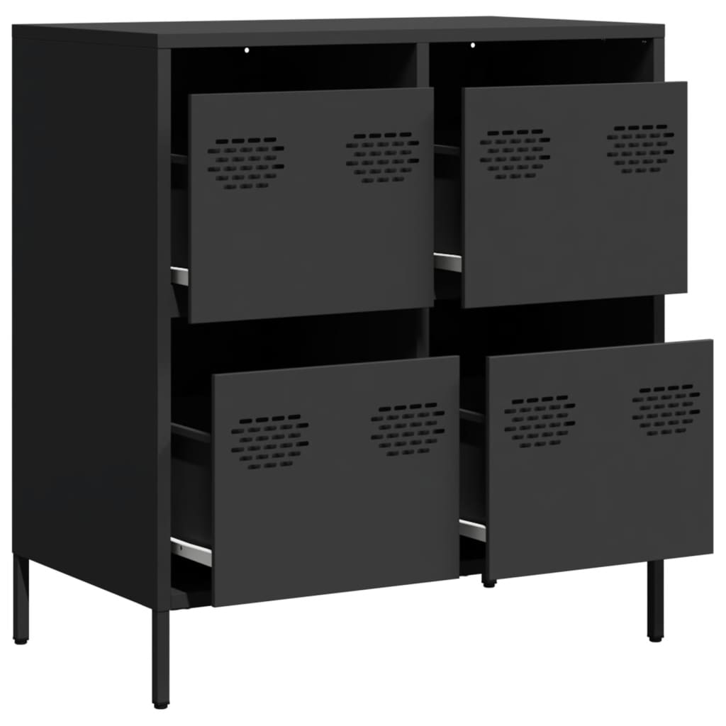 Oppbevaringskap svart 68x39x73,5 cm kaldvalset stål