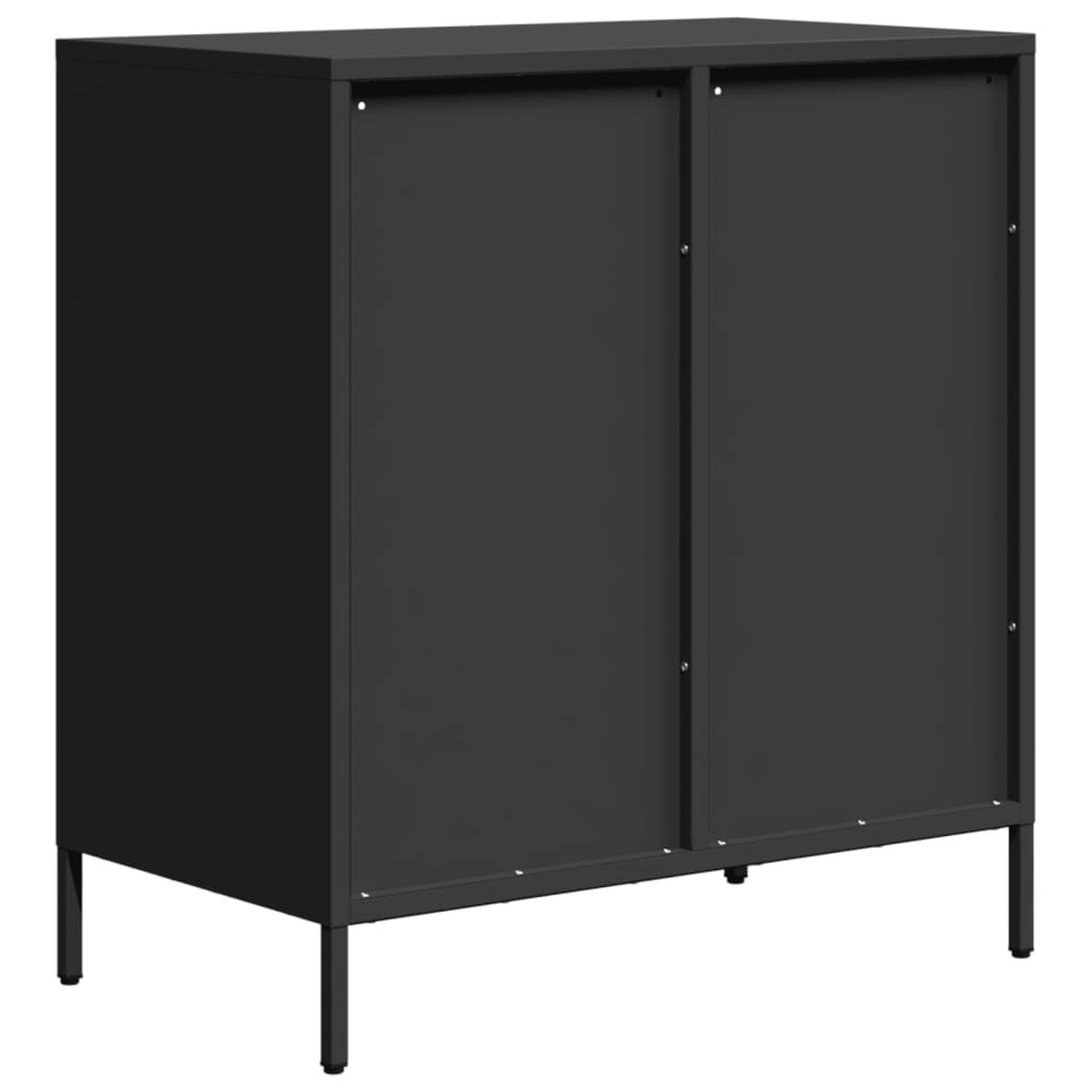 Oppbevaringskap svart 68x39x73,5 cm kaldvalset stål