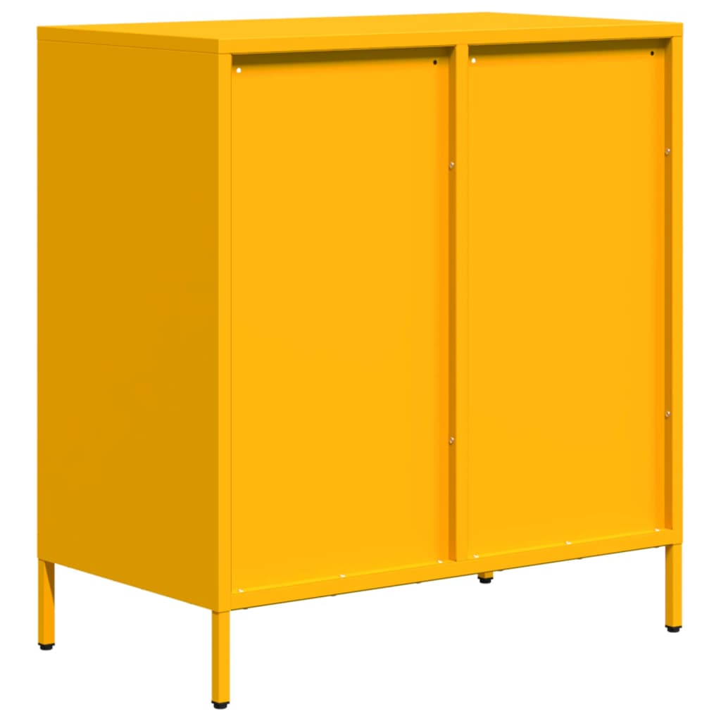 Skjenk sennepsgul 68x39x73,5 cm kaldvalset stål