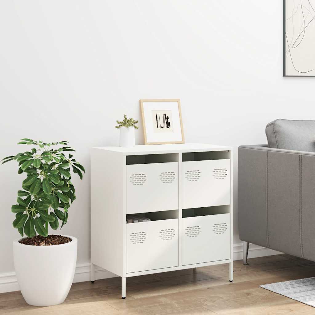 Skjenk hvit 68x39x73,5 cm kaldvalset stål