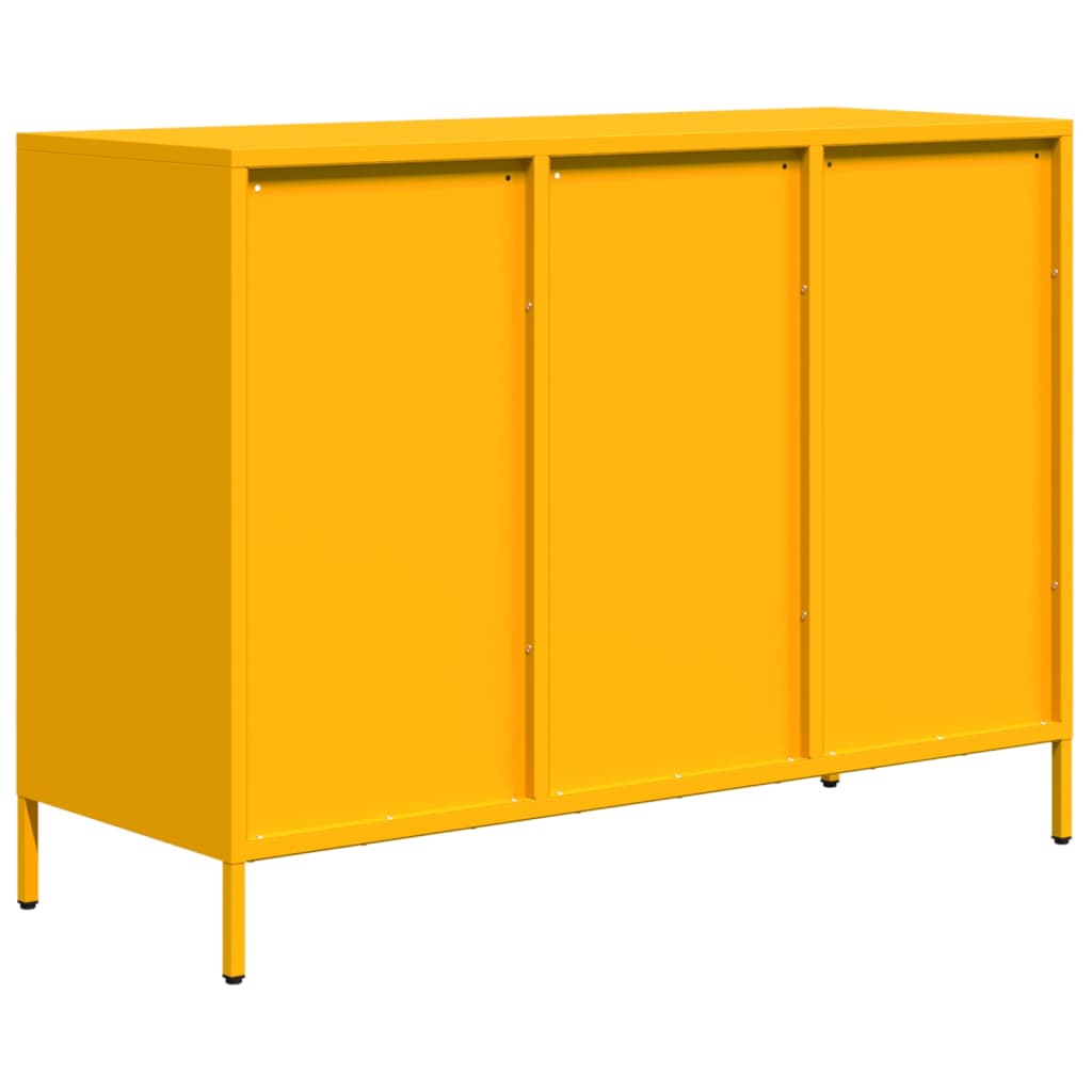Skjenk sennepsgul 101,5x39x73,5 cm kaldvalset stål