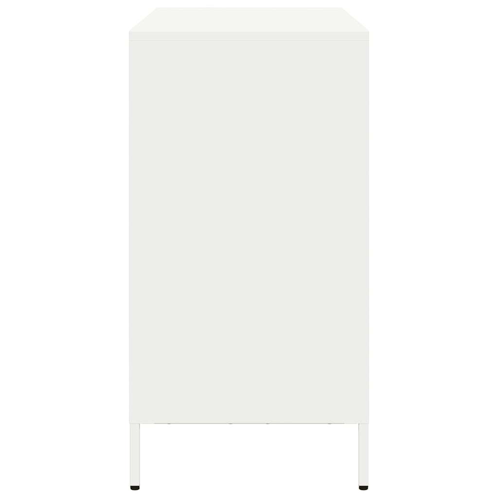 Skjenk hvit 101,5x39x73,5 cm kaldvalset stål