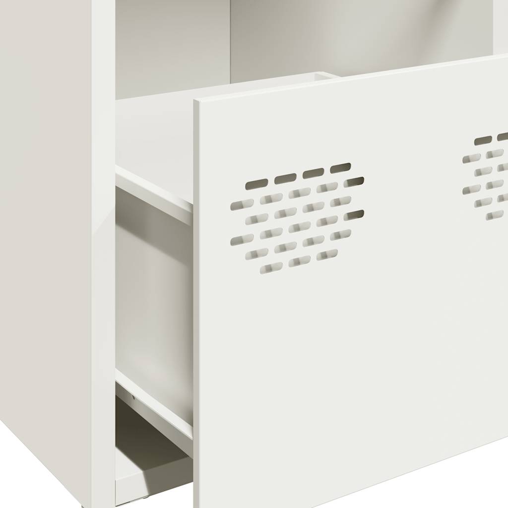 Skjenk hvit 101,5x39x73,5 cm kaldvalset stål