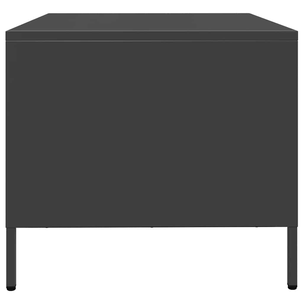 Salongbord svart 101,5x50x43,5 cm kaldvalset stål