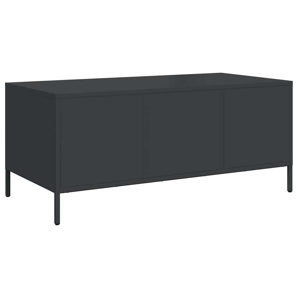 Salongbord svart 101,5x50x43,5 cm kaldvalset stål