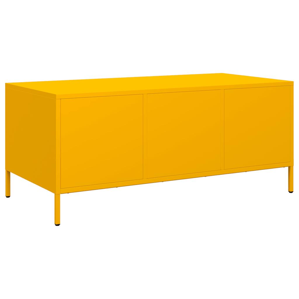 Salongbord sennepsgul 101,5x50x43,5 cm kaldvalset stål