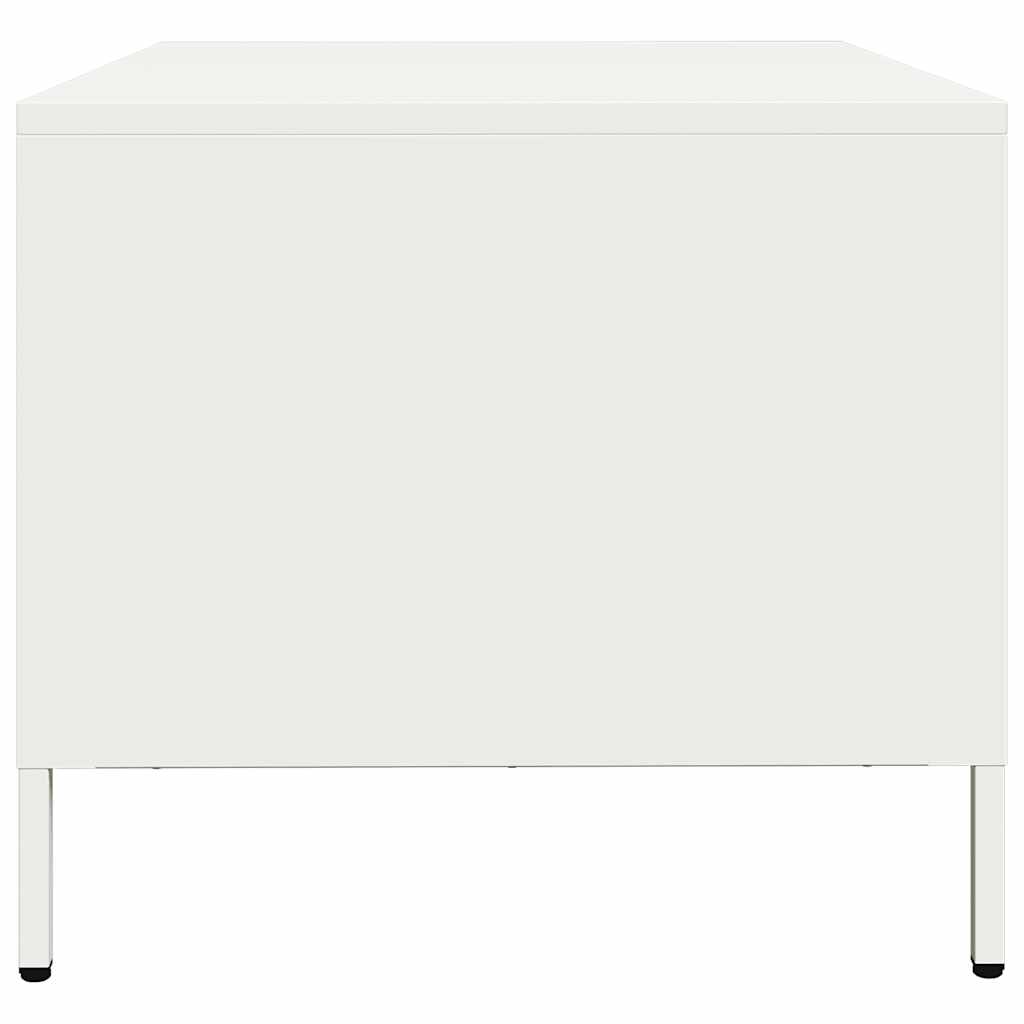 Salongbord hvit 101,5x50x43,5 cm kaldvalset stål