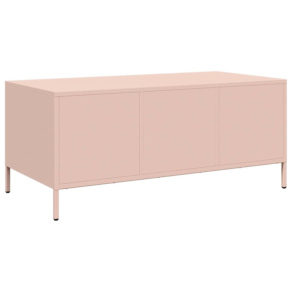 Salongbord rosa 101,5x50x43,5 cm kaldvalset stål