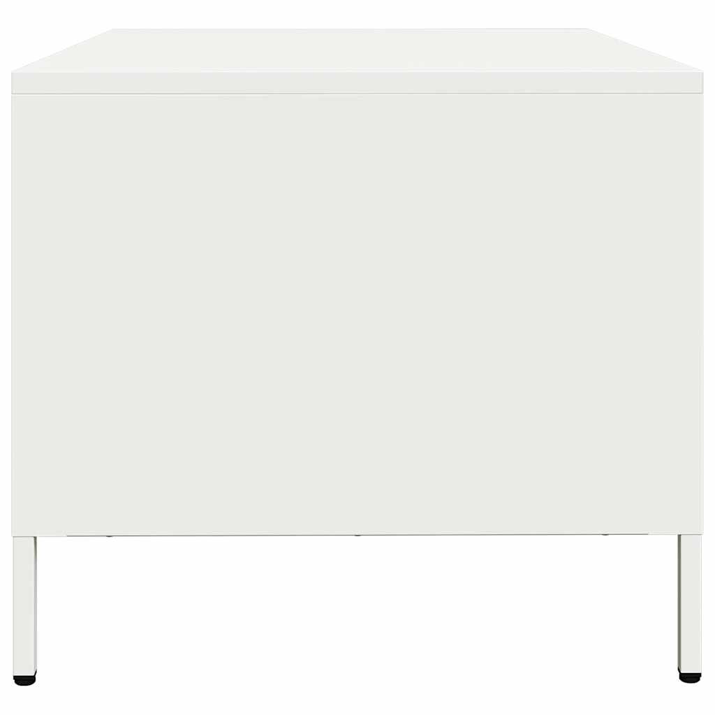 Salongbord hvit 101,5x50x43,5 cm kaldvalset stål
