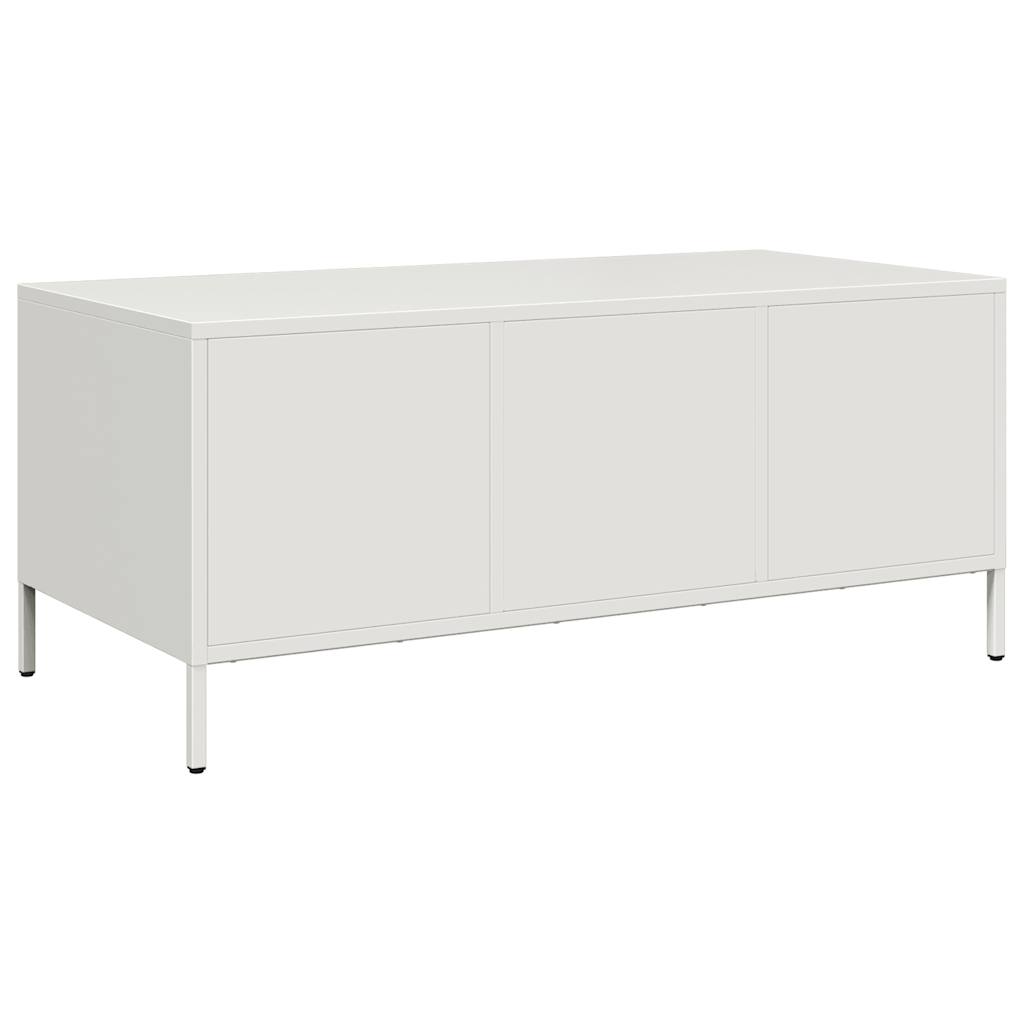 Salongbord hvit 101,5x50x43,5 cm kaldvalset stål