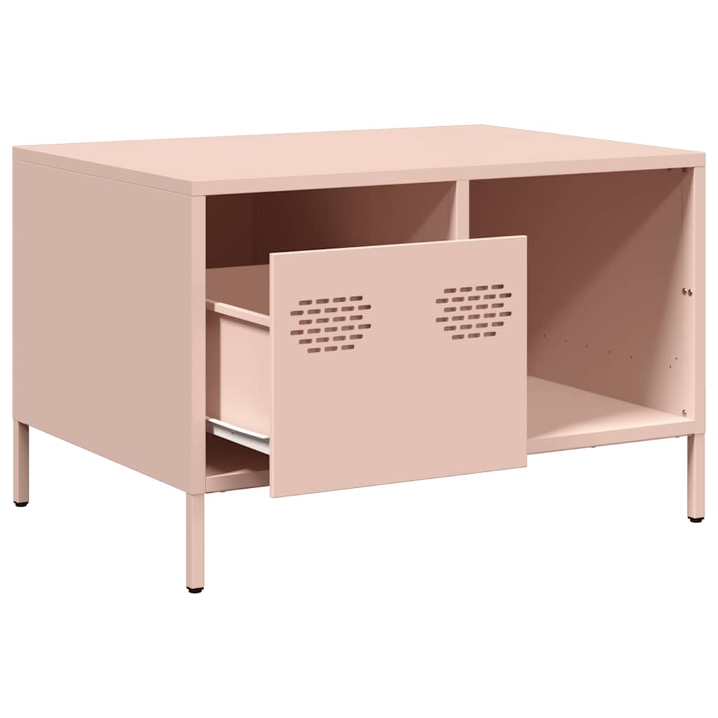 Salongbord rosa 68,5x50x43,5 cm kaldvalset stål