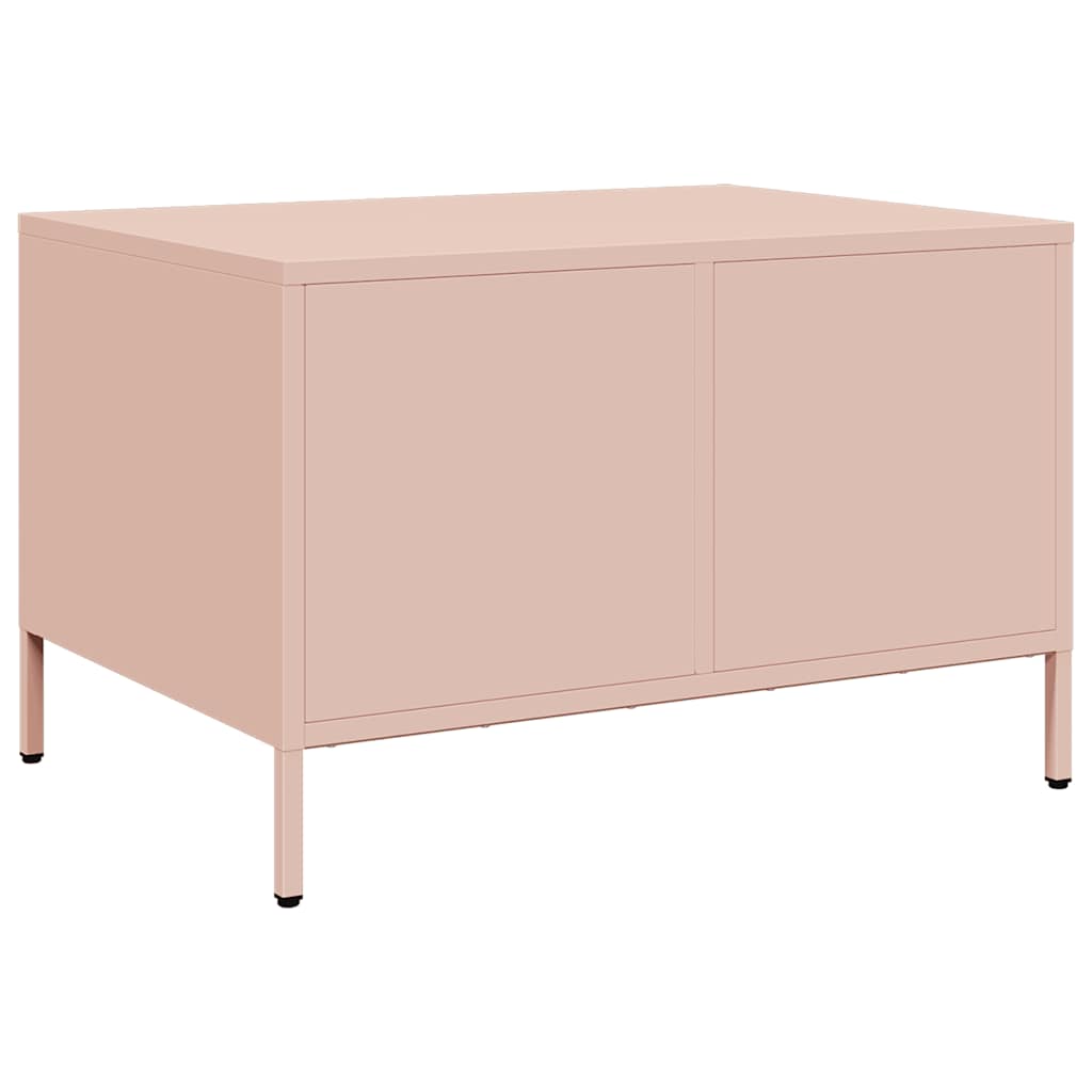 Salongbord rosa 68,5x50x43,5 cm kaldvalset stål