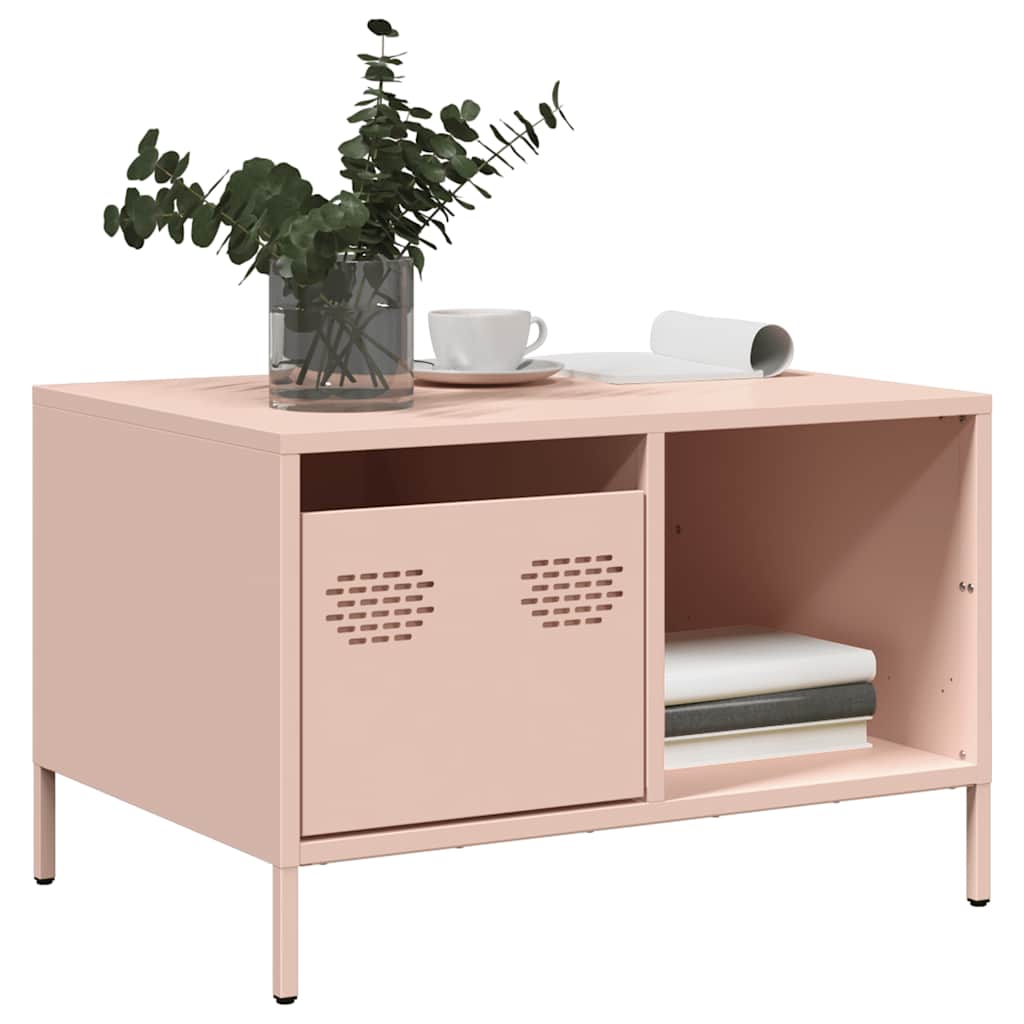 Salongbord rosa 68,5x50x43,5 cm kaldvalset stål
