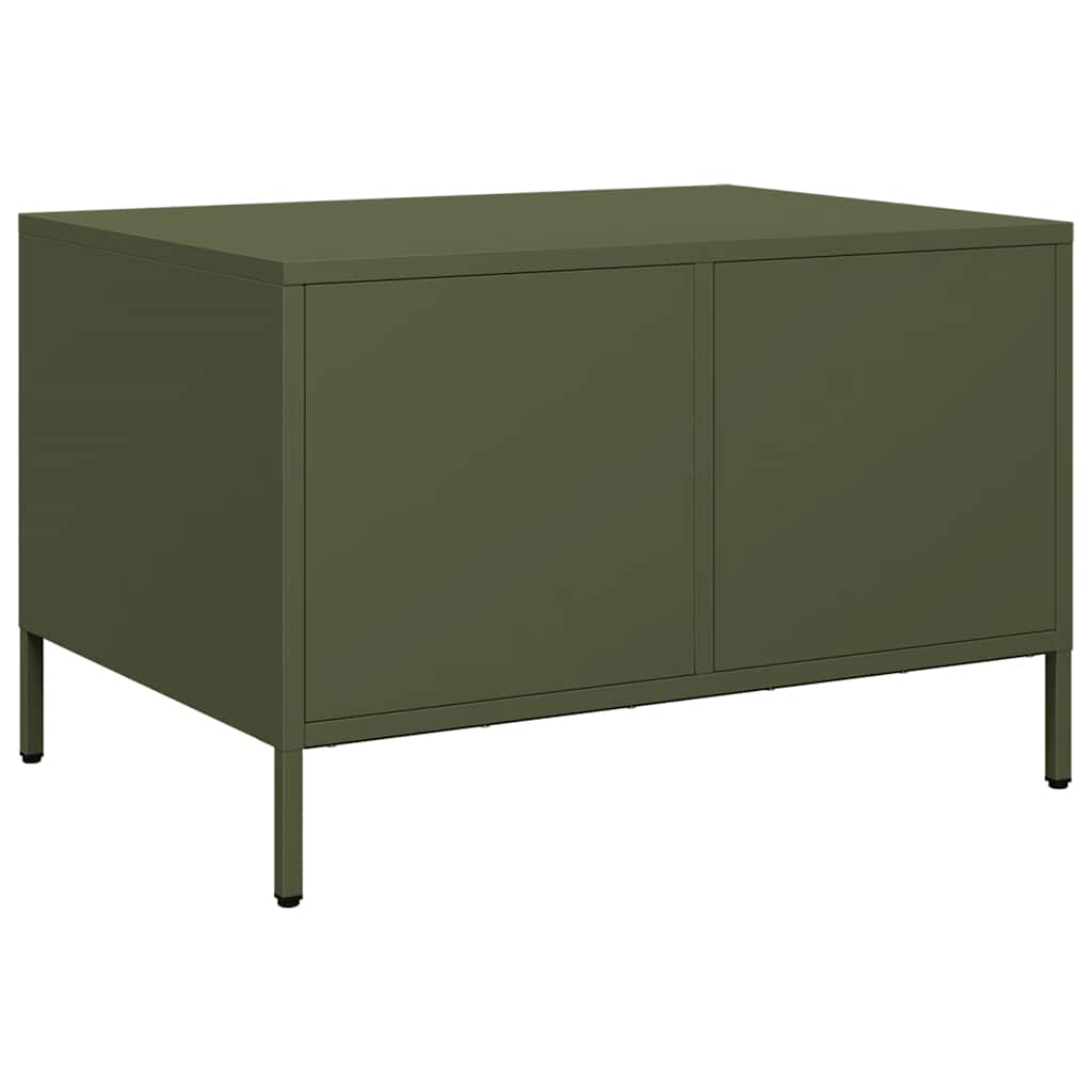 Salongbord olivengrønn 68,5x50x43,5 cm kaldvalset stål