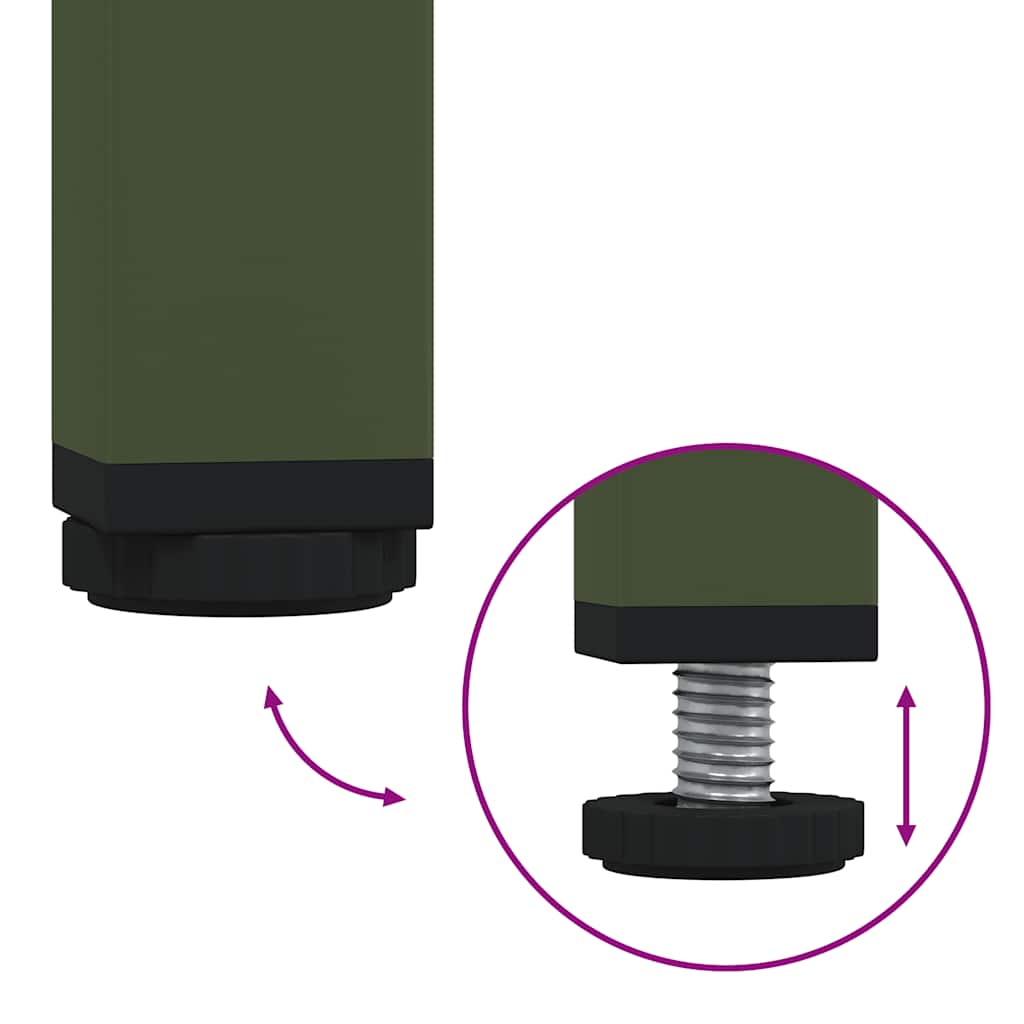 Salongbord olivengrønn 68,5x50x43,5 cm kaldvalset stål