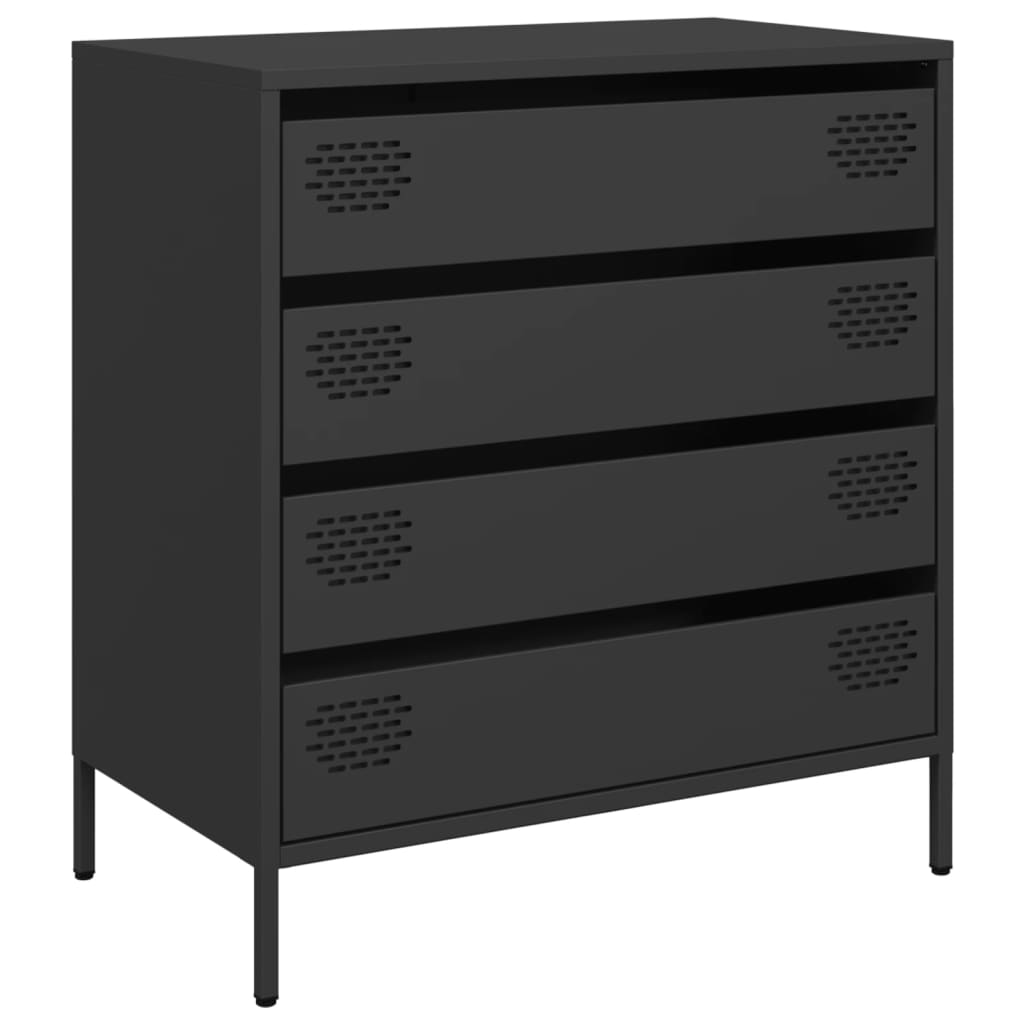 Oppbevaringskap svart 68x39x73,5 cm kaldvalset stål