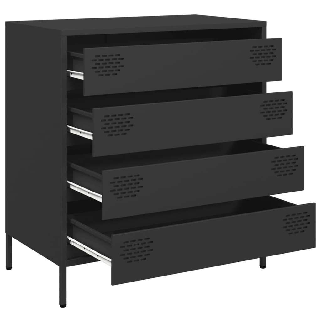Oppbevaringskap svart 68x39x73,5 cm kaldvalset stål
