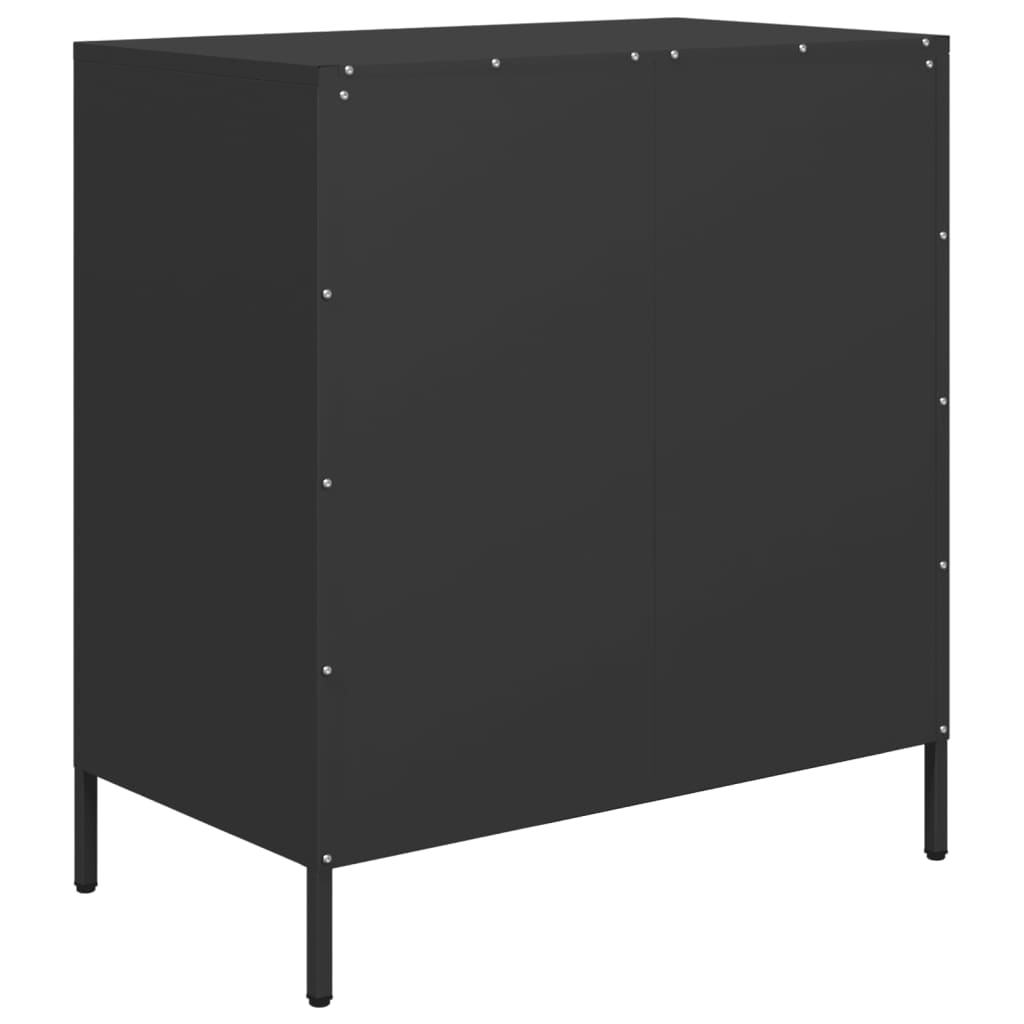 Oppbevaringskap svart 68x39x73,5 cm kaldvalset stål
