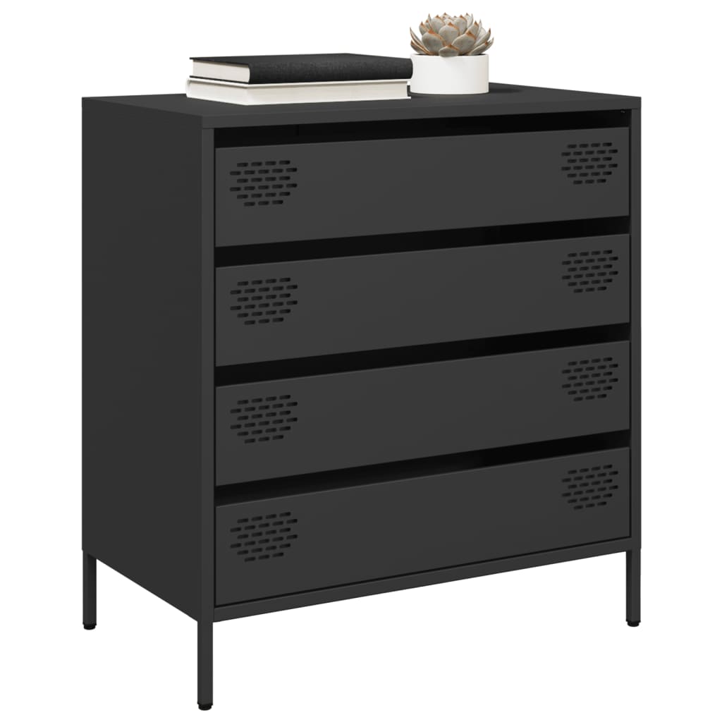 Oppbevaringskap svart 68x39x73,5 cm kaldvalset stål
