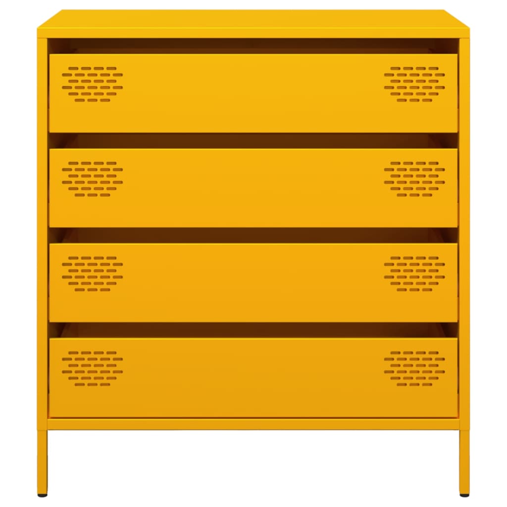 Skjenk sennepsgul 68x39x73,5 cm kaldvalset stål