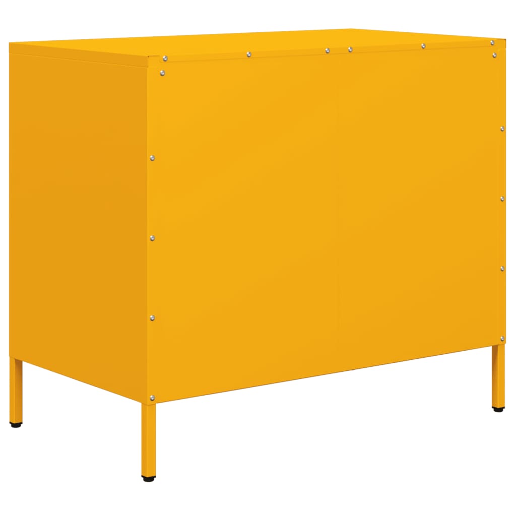 Skjenk sennepsgul 68x39x58,5 cm kaldvalset stål