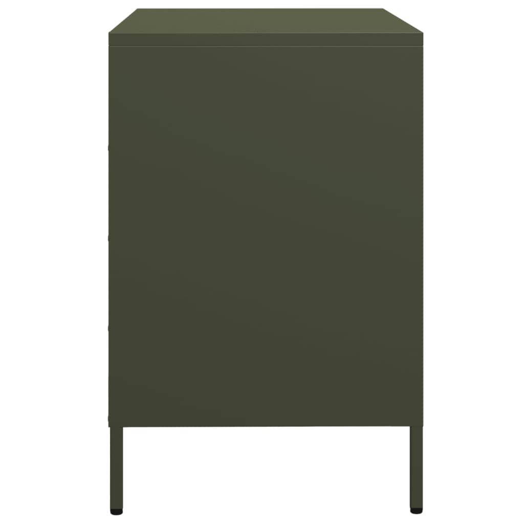 Skjenk olivengrønn 68x39x58,5 cm kaldvalset stål
