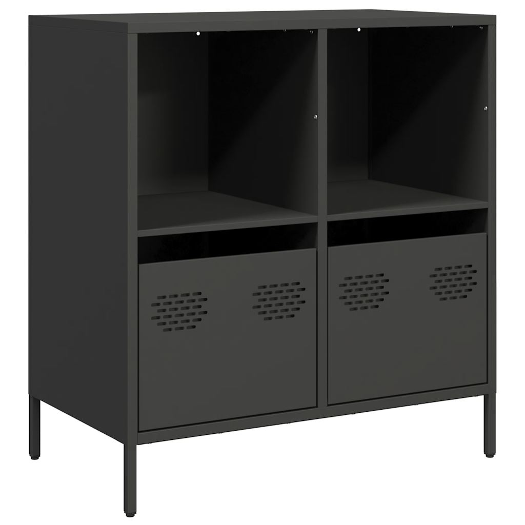 Oppbevaringskap svart 68x39x73,5 cm kaldvalset stål